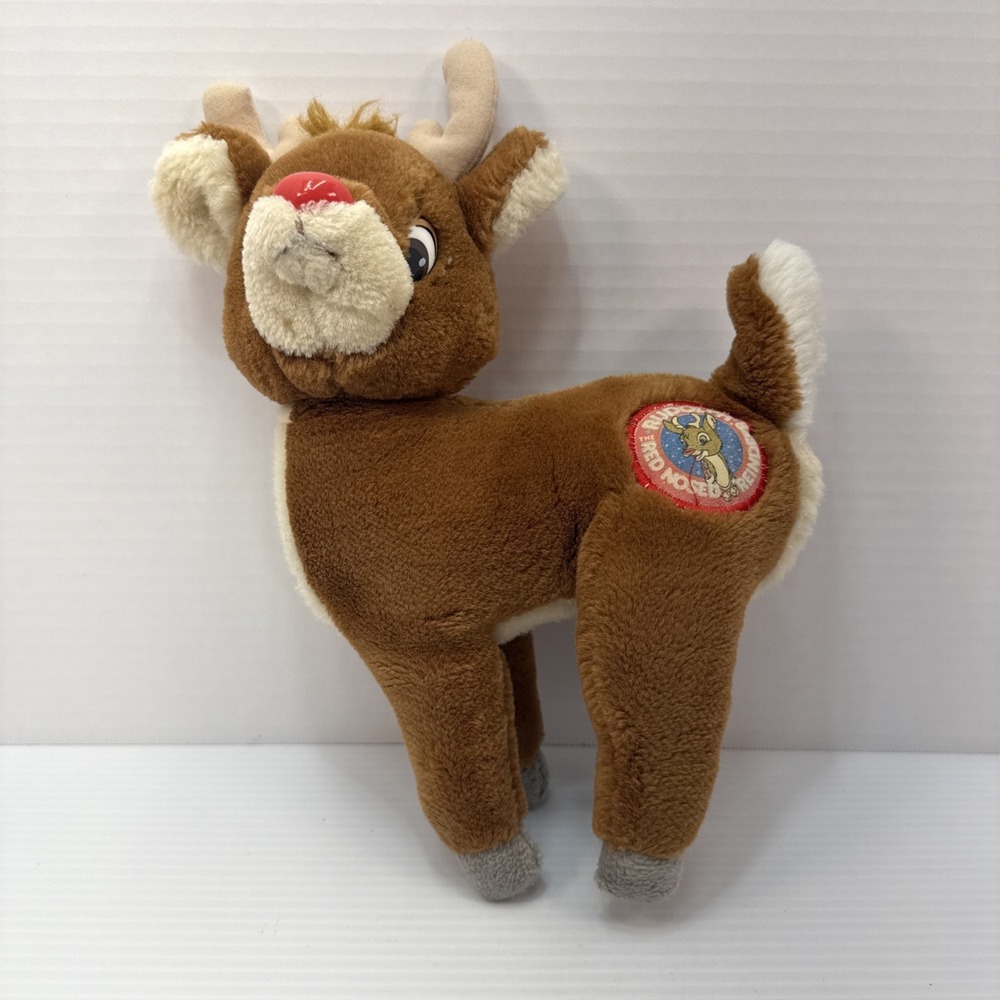 Vtg Applause Rudolph The Red Nosed Reindeer Plush Stuffed Animal‎ Christmas 1988